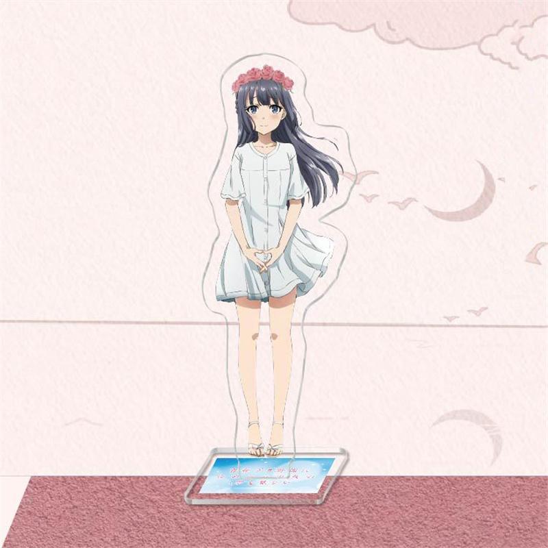 Anime Sakurajima Mai Senpai Acrylic Figure Stand Model Plate Keychain Rascal Does Not Dream of Bunny Girl Desk Decor