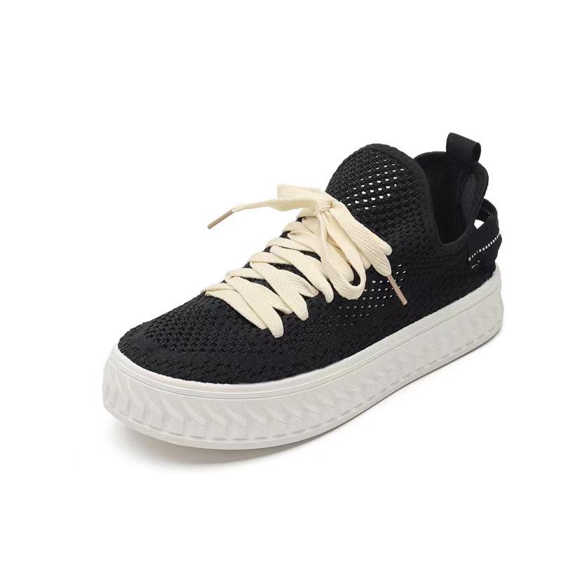 

Little white shoes women s summer new thin fly-woven mesh breathable women s shoes thick-soled small board shoes casual sports shoes 41