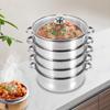 Vegetable And Rice Steamer, Stainless Steel 5 Tier Steamer Momo Maker Modak Pasta, Salad Steamer with Lid for Induction Cookers