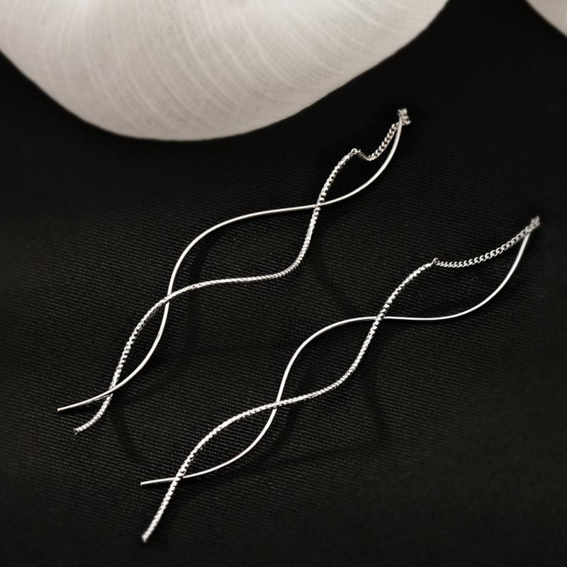 Orecchini Minimalisti Lunghi con Frange Ondulate Nuovi Orecchini Pendenti alla Moda da Donna Gioielli di Alta Gamma Accessori Minimalisti Regali