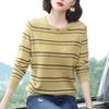 Women's Round Neck Sweater Thin Loose Loose Spring New Long-sleeved Sweater Middle-aged Mother's Casual Top
