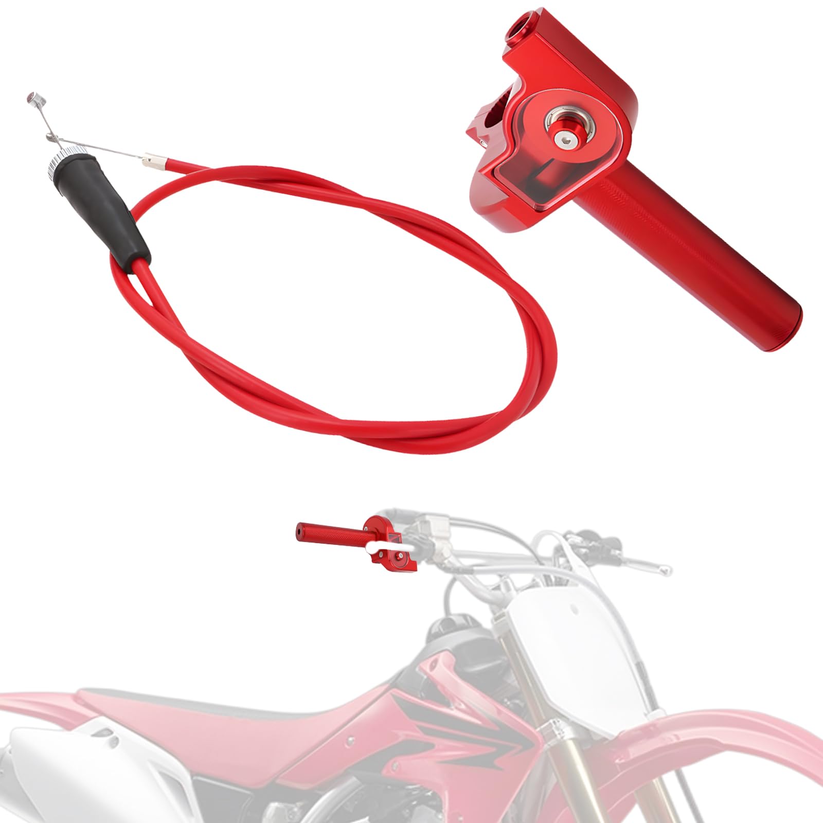 JFG Motorcycle High Throttle Kit Visual Throttle + Throttle Wire (Throttle Cable) 7/8 22mm Aluminum Applicable Models: CRF50 XR250 CRF80 CRF70 CRF100
