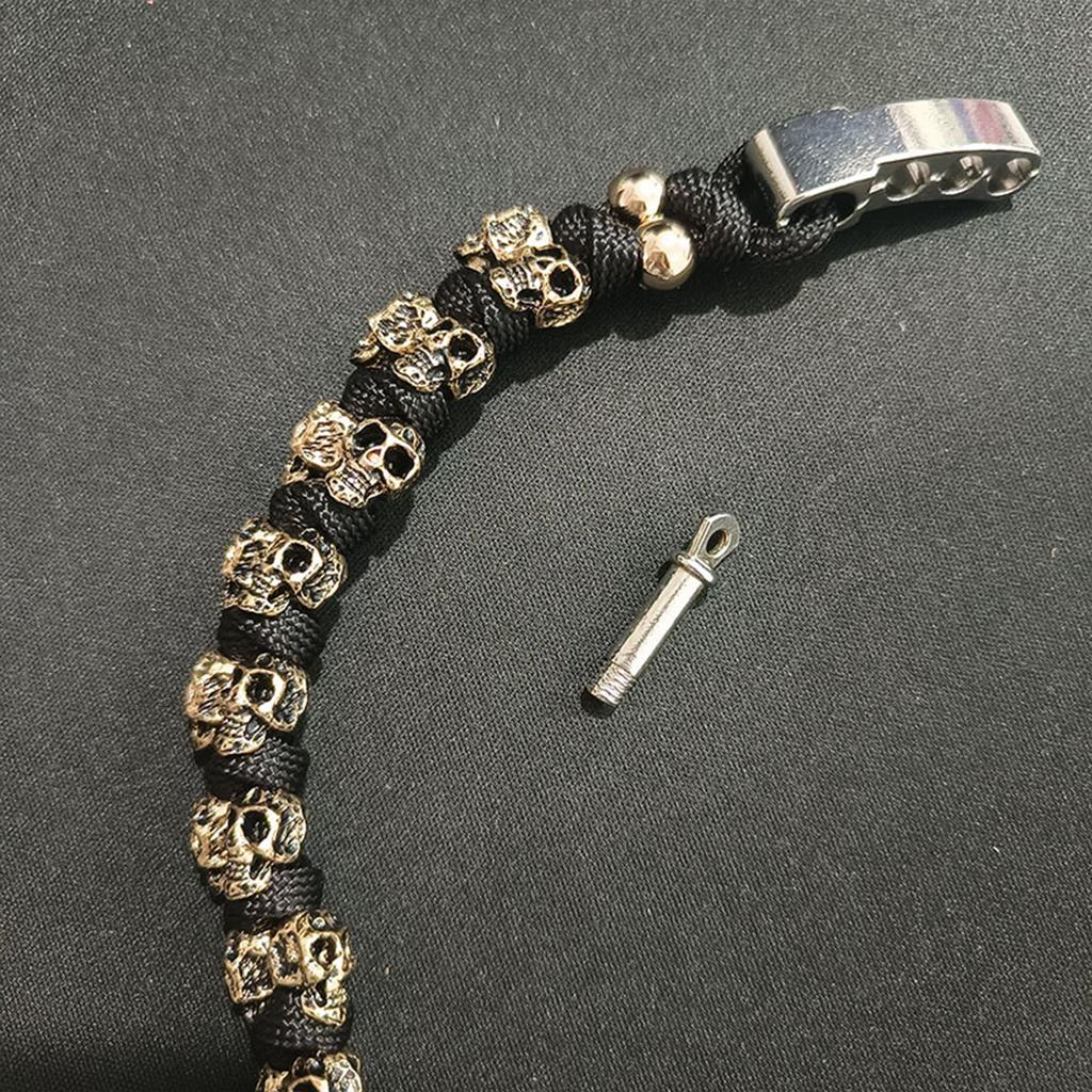Punk Skull Paracord Bracelet for Men Vintage Style Handmade Adjustable Wristband for Men