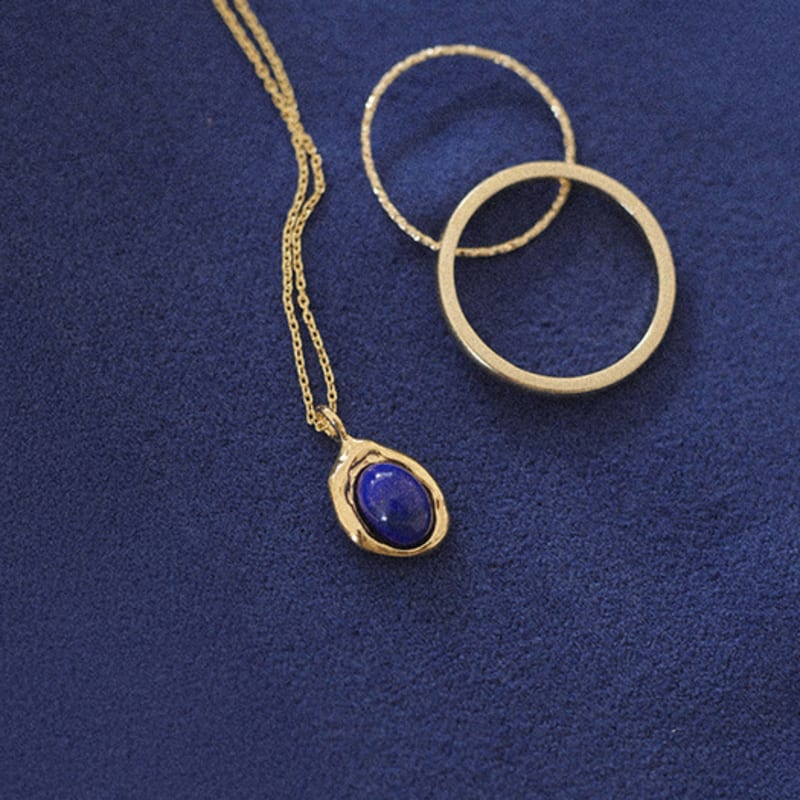 Modernlike 14k Gold-filled Silver Cast Birthstone Gemstone Necklace, Turquoise, Blue, Red, 12 Kinds To Choose from