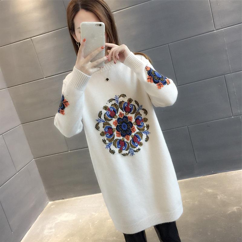 Women's 2024 Autumn/Winter Loose Knit Sweater - Thick, Trendy, Medium-Long Design