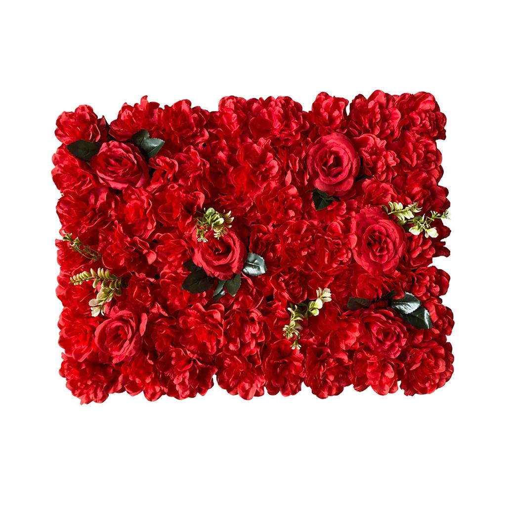 Artificial Flowers Wall Panel 40Cmx60cm Floral Backdrop Romantic Decorative for Garden Outdoor Banquet Balcony Decoration
