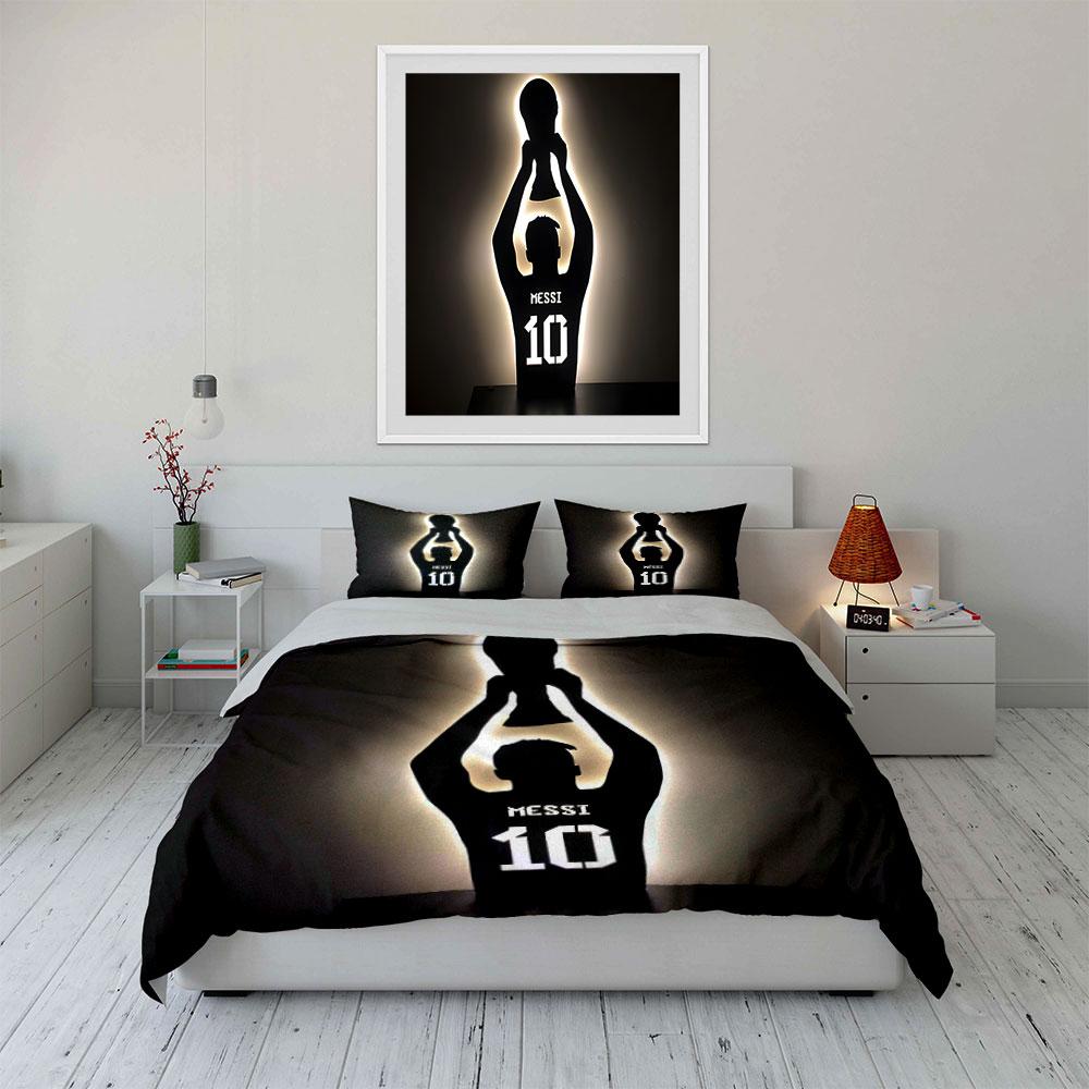 Silhouette holding a trophy. Bedding sets Duvet cover sets Duvet covers Pillowcases(1 * Duvet Cover 2 * Pillowcases, without duvet insert)