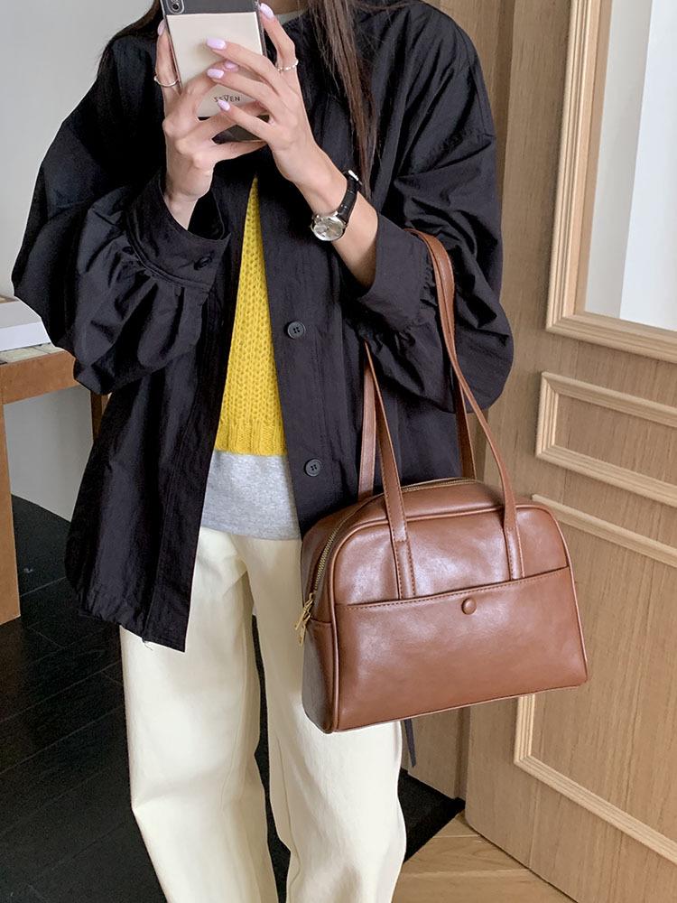 2025 Women s Versatile Korean Casual Single Shoulder Bag 27x8x16 коричневый