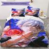 Jujutsu Kaisen Pattern Bedding uilt Set uilt Cover Pillowcase Home Decoration Birthday Gift (1 * duvet cover + 2 * pillowcase without core)
