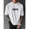 Men's Short-sleeved T-shirt, Printed with Racing Cars English Graphics Loose Fit Fashionable Casual Round Neck Top Spring Summer