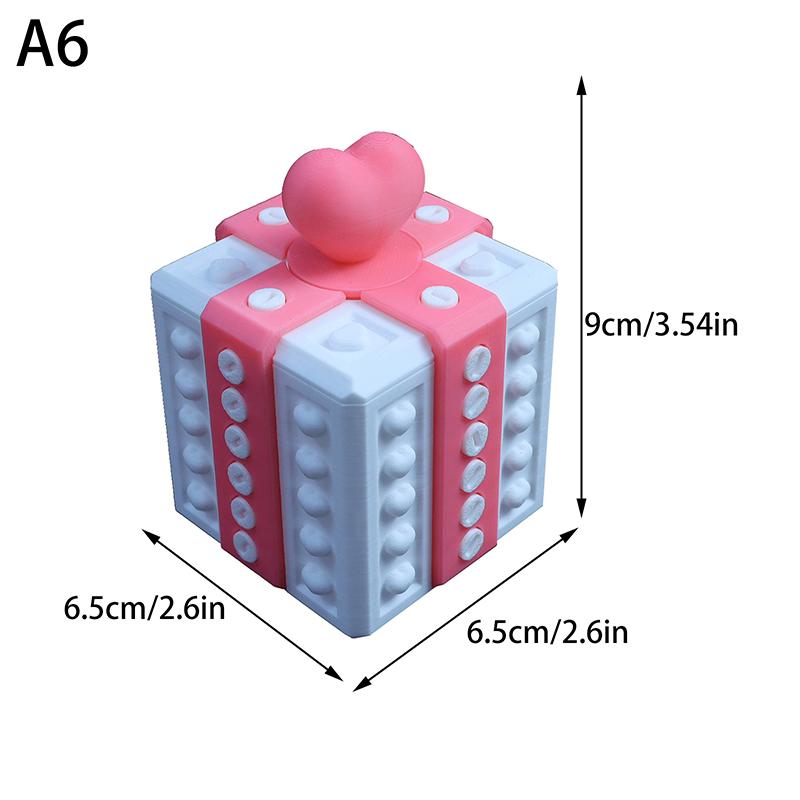 

Подарочная коробка на 3D-принтере на День святого Валентина Раздражающая коробка в форме сердца Подарок, который превращает любовь в веселое и сложное приключение A6