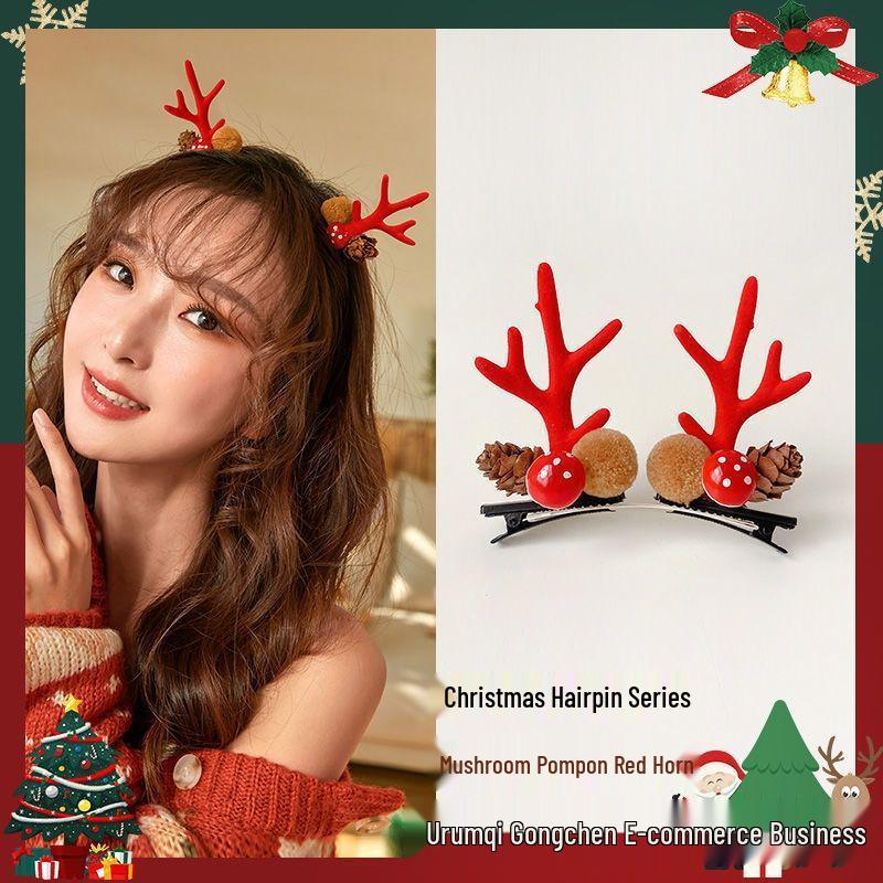 Cute Reindeer Christmas Hair Clip for Girls and Babies