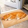 Realistic Sleeping Orange Tabby Cat Doormat Anti Slip Floor Mat Cute Pet Animal Front Entrance Mat Entryway Door Rug