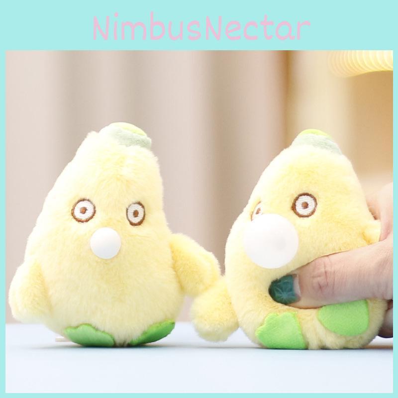 Banana Spit Bubble Keychain Cute Cartoon Girl Backpack Hanging Plush Doll Gift