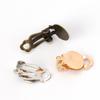 50pcs Ear Clips Earrings Gold Silver Plated Iron Blank Setting Base Fit 10mm Glass Cabochons DIY Jewelry Making Components