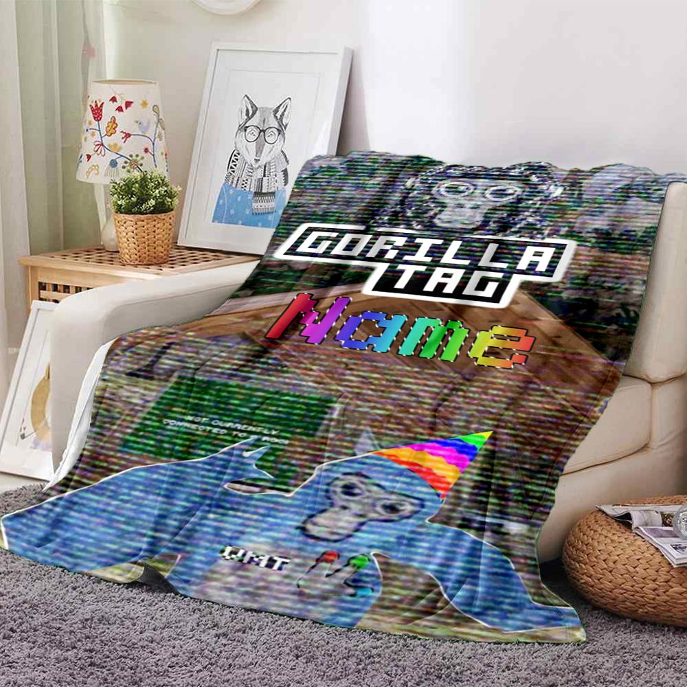 Custom Name Monkey Name Collage Party Blanket For Couch Bed Plush Cozy Fuzzy Blanket Super Soft Warm Blankets For Fall And Winter 091697