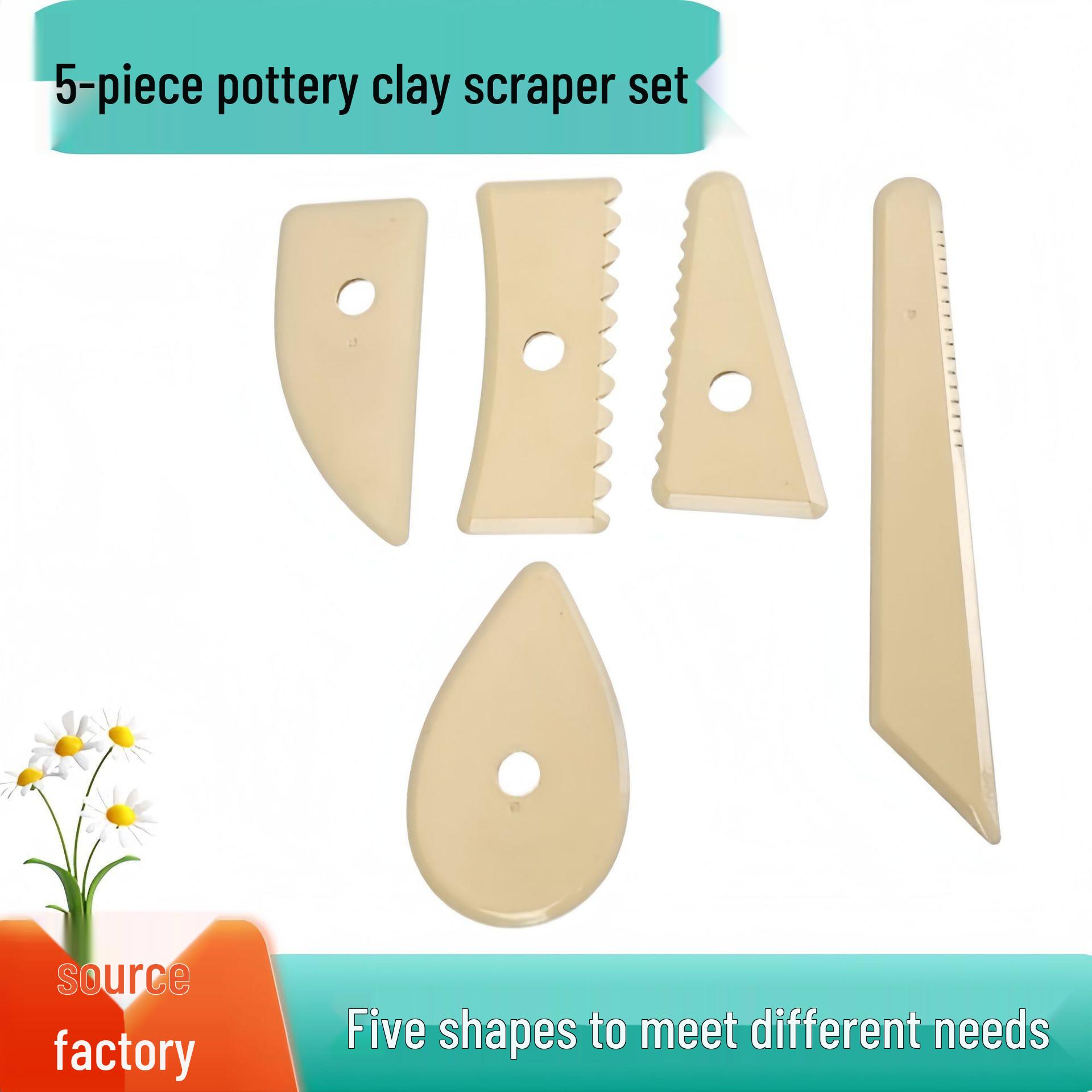 

5-Piece Ceramic Clay Tool Set: Pottery and Sculpture Carving & Trimming Tools Single Piece