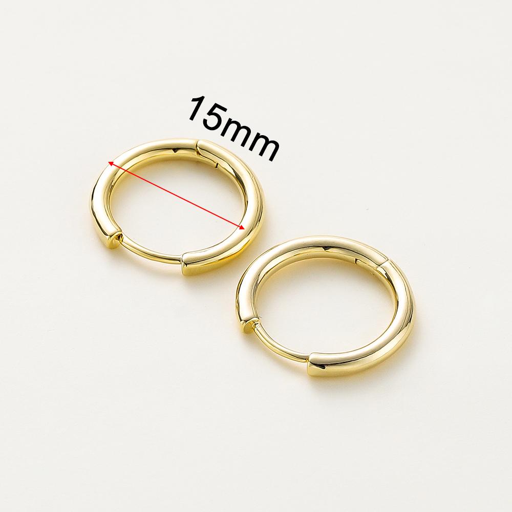 

14K 18K Gold Plated Round Circle Gold Plated Hoop Earrings For Women Korean Fashion Ring Earrings Jewelry Accessories 1 Pair