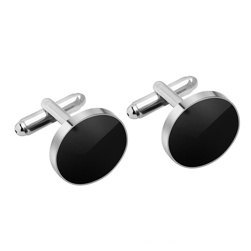 8-Piece Black Baked Paint Cufflinks & Tuxedo Studs Set for French Shirts