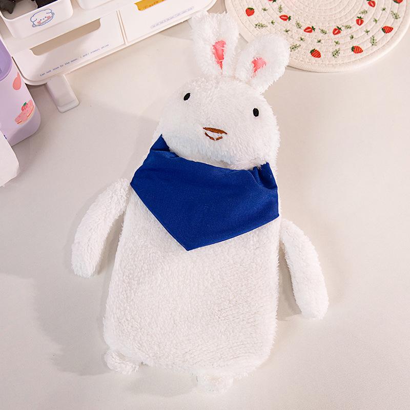 Cartoon Rabbit Plush Hot Water Bottle - 1000ml for Women, Winter, Office, Dorm 29x17cm/1000ml