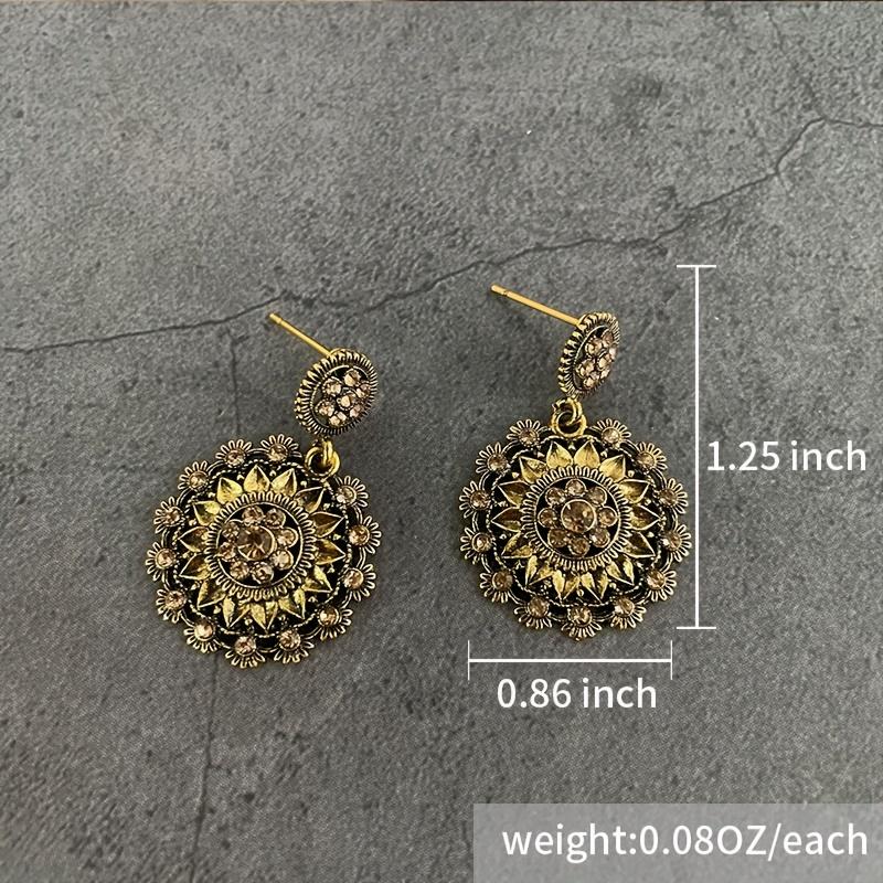Boho Luxury Golden Color Earrings Sunflower Nature Inspired Statement Earrings Jewelry
