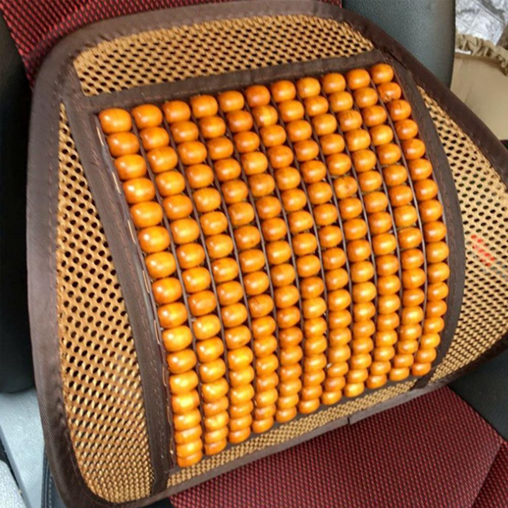 Car Waist Back Summer Seat Mesh Support Breathable comfortable Wood Beads Chair Support Backrest Office Waist Cushion
