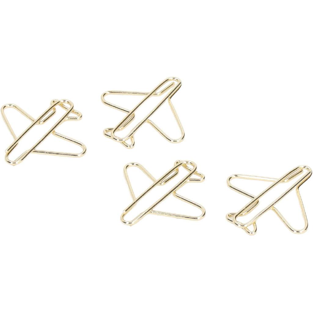 Airplane Shaped Paper Clips, 100Pcs Mini Cute Paperclips Portable Electroplated Metal Office Clips for Document Sorting and Organizing Office School