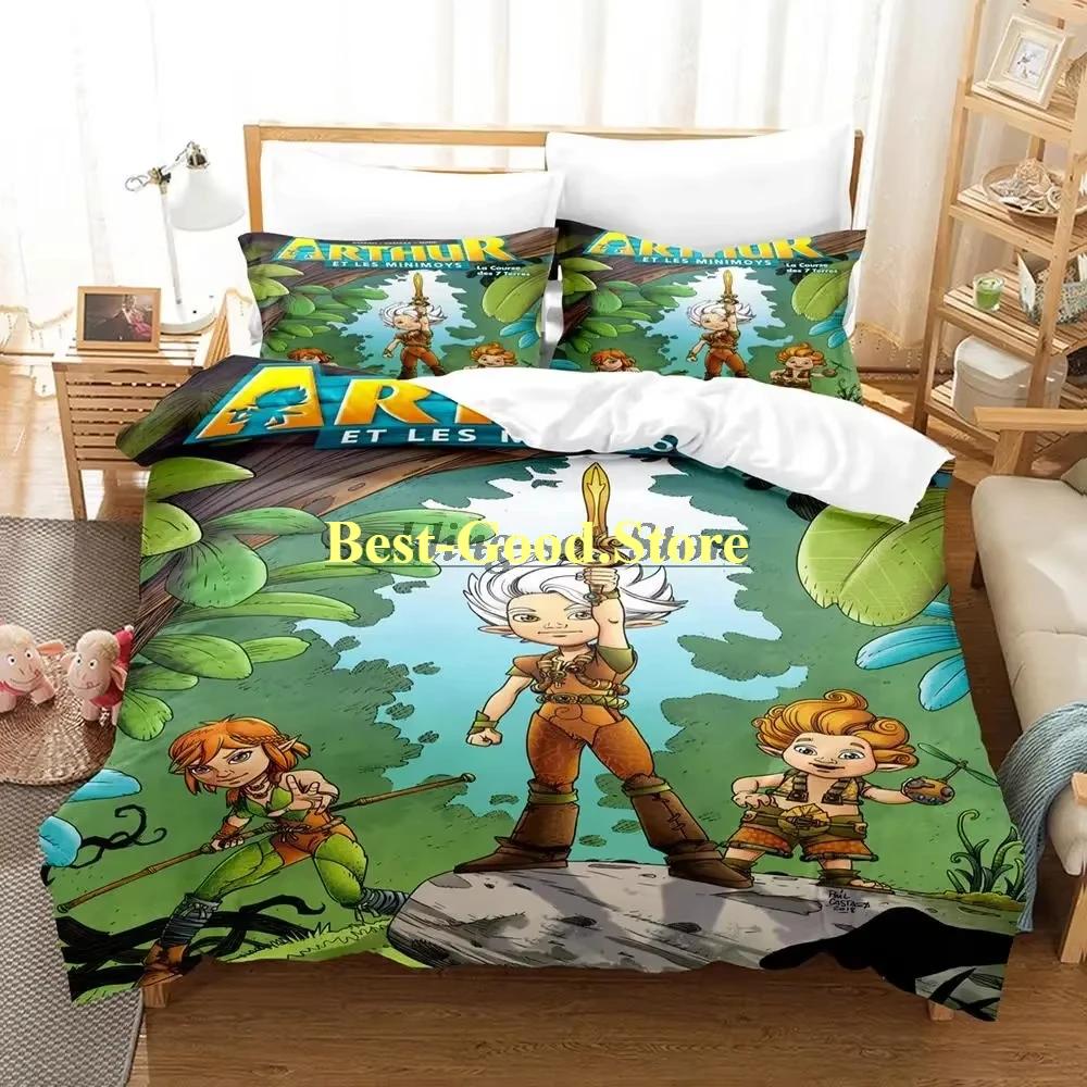 Arthur et les minimoys Set Singolo Matrimoniale Ful Quen King-Size Dimensioni Dimensioni Set Biancheria da Letto Aldult Camera da Letto Bambino Set Copripiumino Lenzuolo