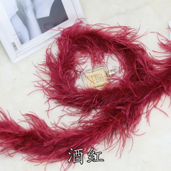 DIY 1 Ply Ostrich Feather Boa Customized Real Ostrich Feathers Scarf for Wedding Dress Sewing Decoration Plume Woman Shawl