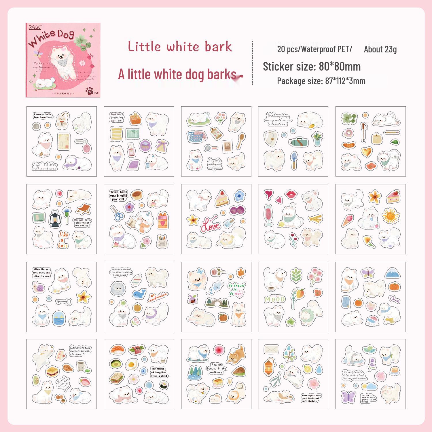 ZABC Cute Pet Die-cut Sticker Book: Healing Sticker Series with 20 Decorative Sheets