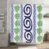Unique Bath Curtain Blue Flowers Green Leaves Decorative Shower Curtain Waterproof Bathroom Decoration Item 52384176096 AliExpre