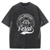 Foul Mouthed and Feral Raccoon Summer Funny Luxury T Shirt Men's Clothing Casual Washed Tee Shirt Memorial Day