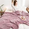 Breathable Plaid Coral Fleece Blanket Solid Color Sofa Blanket Cover Blanket  Office