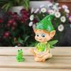Resin Crafts Garden Elf Decor Funny Frog Figurine Creative Elf Frog Statue  Bonsai Decoration