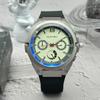 JYL Men's Watch Three-eye Six-needle Blue Light Silicone Strap