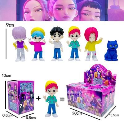 6 pièces Kpop Devil Hunter Série de Figurines Boîte Surprise PVC Dessin Animé Mini Modèle Jouet Poupée Décoration de Bureau Enfants Cadeaux Surprise de Noël