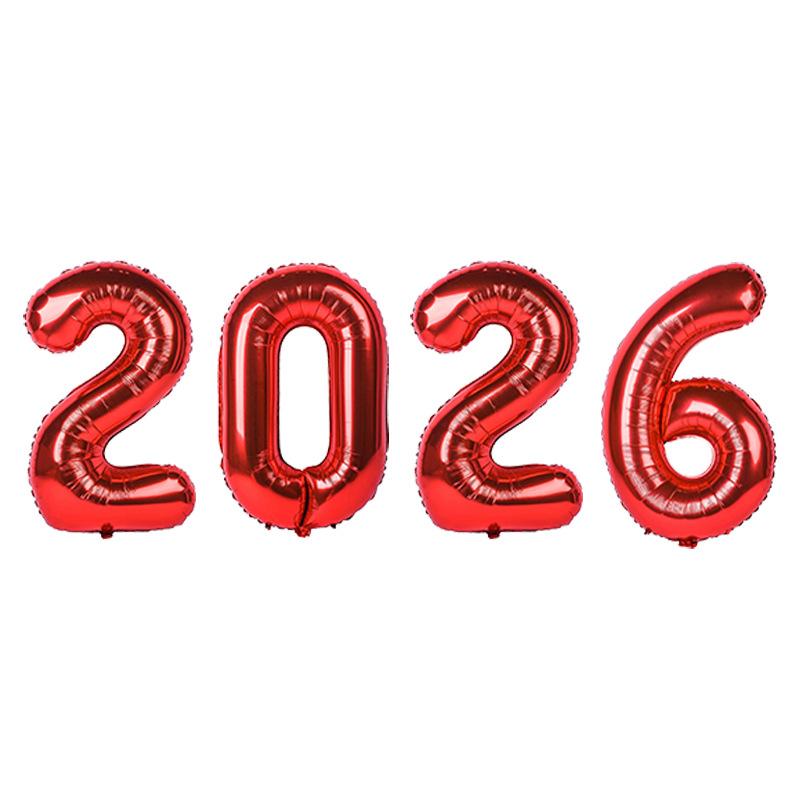 2026 Number Foil Balloons Happy  Year Eve Party Decoration Photo Booth Props Supplies Christmas Home Decor Navidad 2026