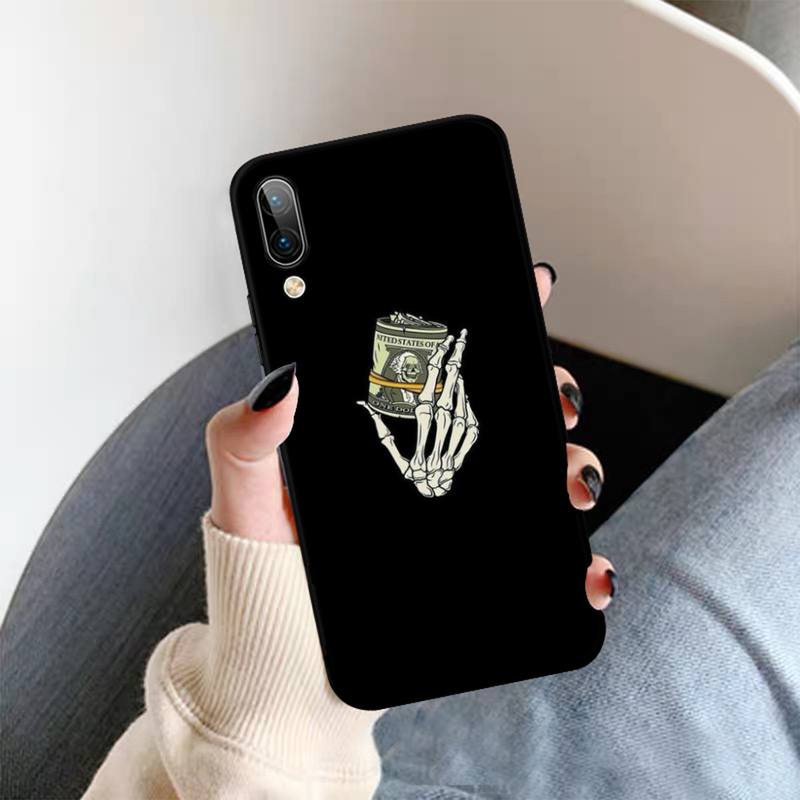 Yinuoda Funny Skull Currency Phone Case For OPPO A9 A7 A3S A1K F5 Reno 2 Z Realme 6 5 Pro C3 Vivo Y91C Y51 Y31 Y19 Y17 Y11 V17