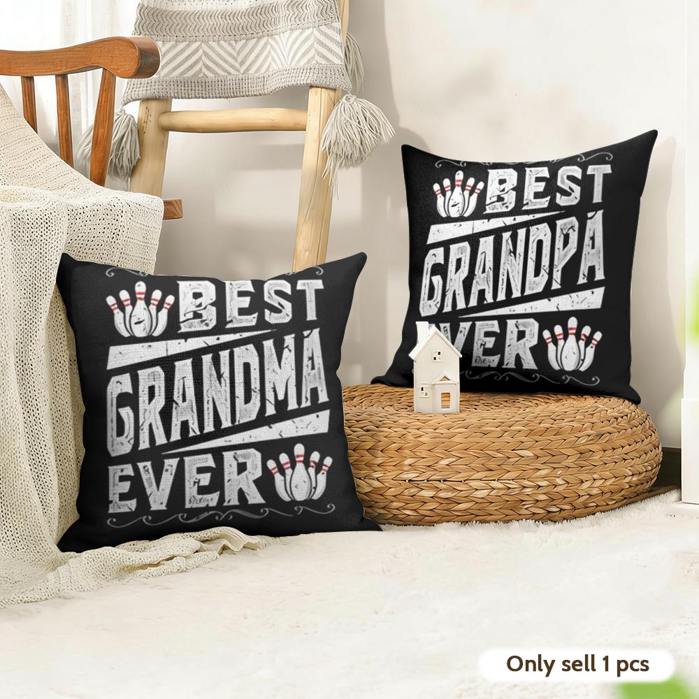 Best Grandparents Ever Cushion Cover Natural Linen Organic Fabric DoubleSided Printing Couch Pillow Covers Home Decor