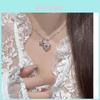 Zirconia Heart Shape Chain Necklace With Elegant Design For Casual Wear