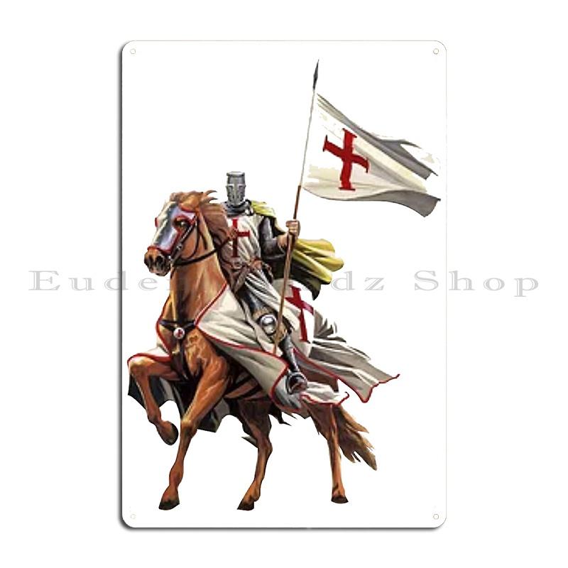 

Knights Templar Battle Ready Metal Plaque Poster Garage Pub Wall Decor Living Room Personalized Tin Sign Poster 20x30cm（7.8x11.8inch）