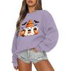 Women's Casual Fashion Round Neck Long Sleeve Halloween Printed Sweatshirt