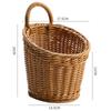 Imitation Rattan Kitchen Storage Basket Brown with Handle Hand-woven Hanging Baskets Sundries Organizer Vegetable Fruit Flower