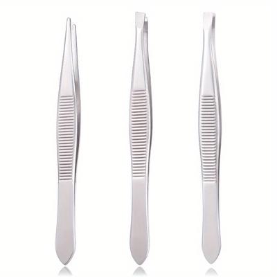 3 peças de pinça de aço inoxidável para sobrancelhas, pinças de sobrancelhas, clipes depiladores, ferramentas de beleza para salão de beleza, uso doméstico