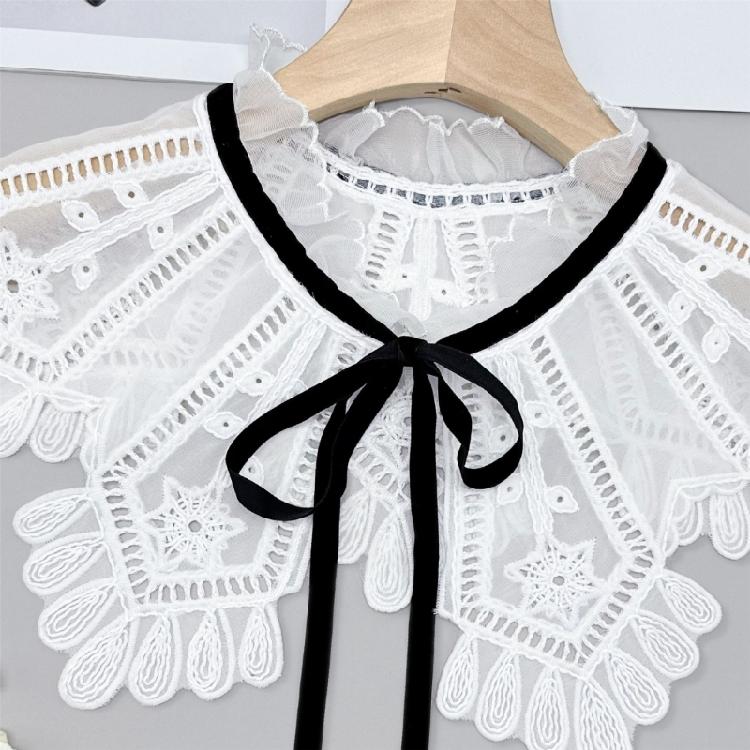 Hollow Shirt Collar Detachable Embroidery Faux Collar Female Clothes Accessories