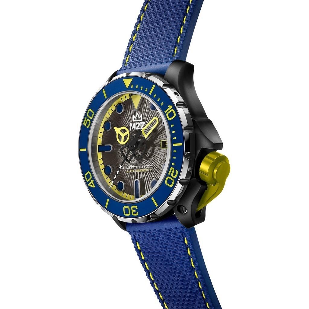 M2Z Diver 200 Sapphire Glass Blue Strap Grey Dial Automatic Diver's 200-006B 200M Men's Watch