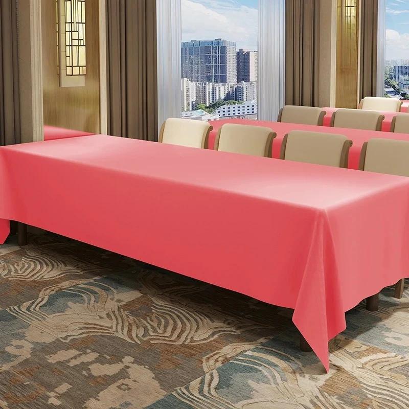 Solid Color Conference Staff  Tablecloth Rectangular High-grade Exhibition Activity Table Cloth Banquet Exhibition Table Skirt