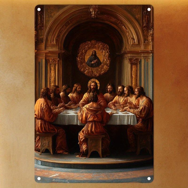 The Last Supper Metal Wall Art Religious Aluminum Plaque for Living Room D LaserCut Decoration 20x30cm(7.8x11.8inch)