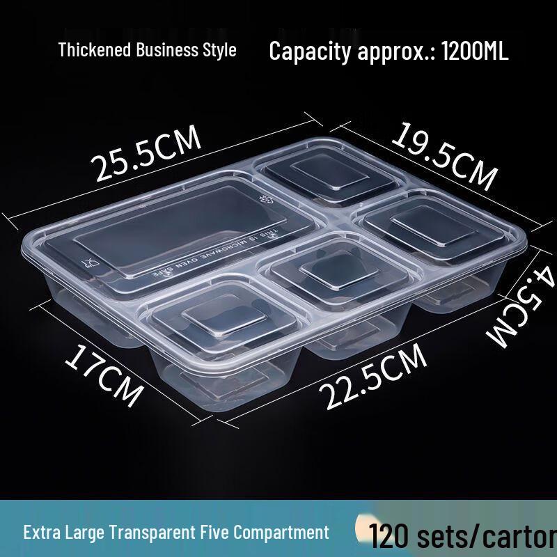 Horned Pansy Disposable Multi-Compartment Meal Prep Boxes