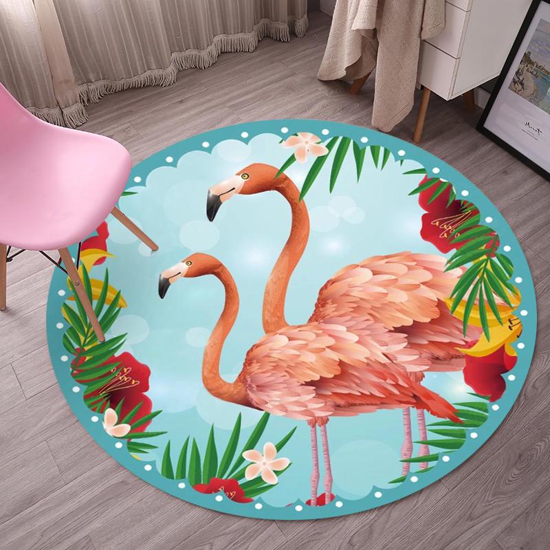 Cute Cartoon Nordic Round Carpet for Bedroom and Dressing Table